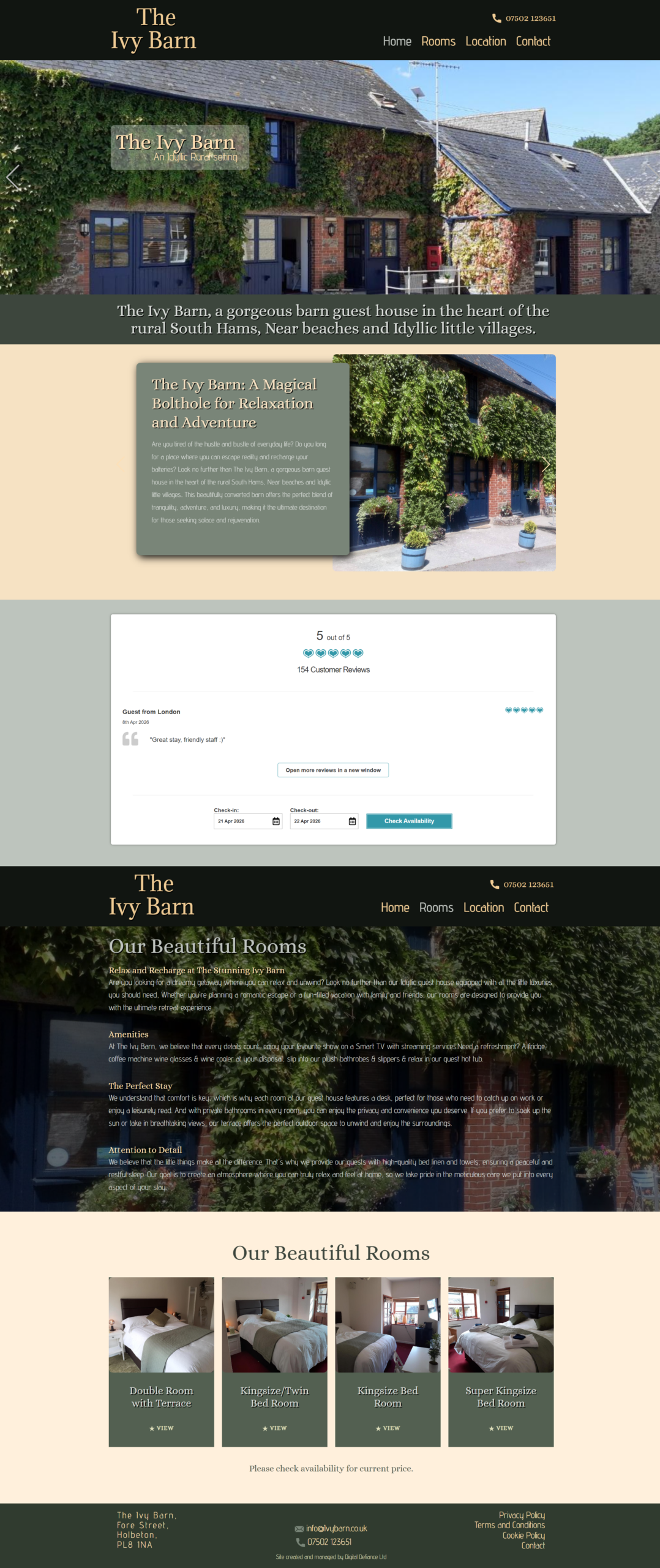 Screenshot of The Ivy Barn website