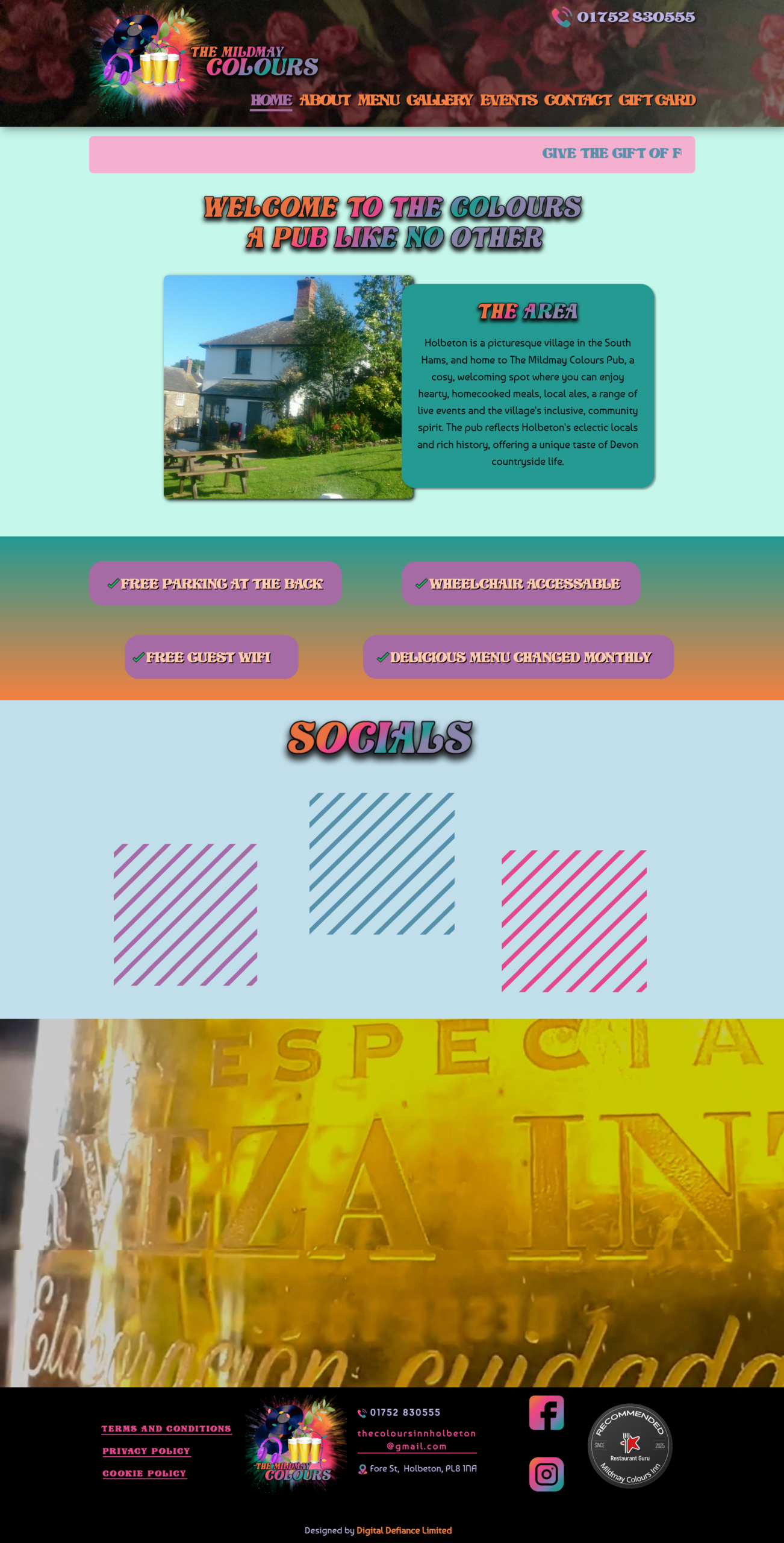 Screenshot of The Mildmay Colours website