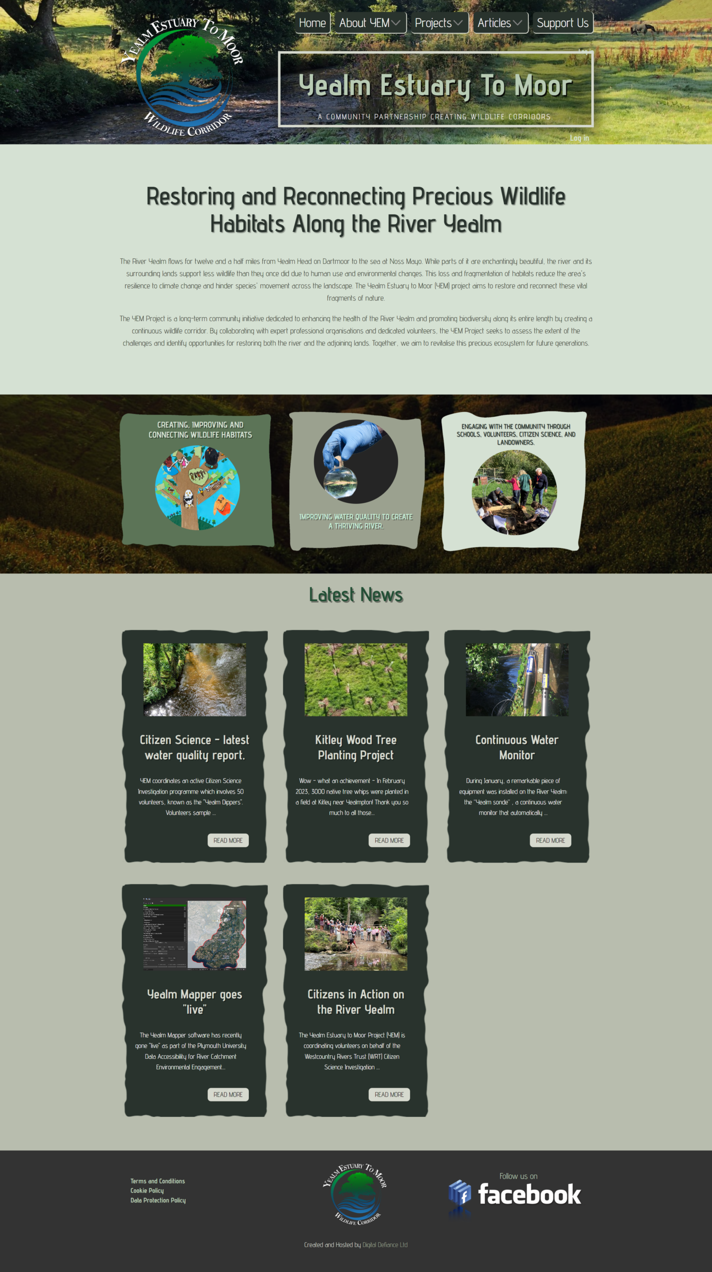 Screenshot of YEM Wildlife Project website